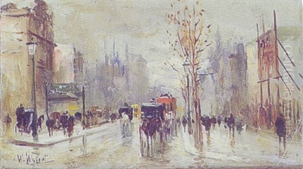 Gade I London Med Taet Trafik - view 1