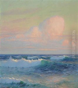 Hawaiian Ocean With Large Clouds In A Sunset Hawaiian Ocean With Large Clouds In A Sunset