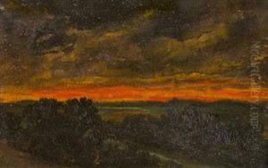 Landscape At Sunset by Anton Waldhauser