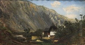A Cottage Beneath The Rocks by Anton Waldhauser