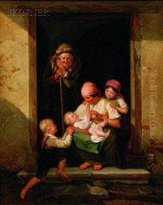The New Baby by Ferdinand Waldmueller