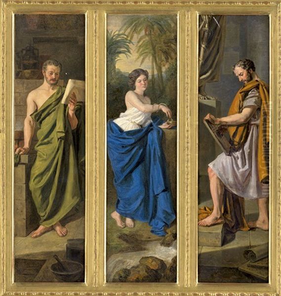 Triptychon: Galen, Hygieia Und Hippokrates - view 1