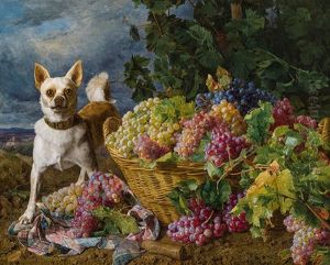 A Dog Guards Grapes