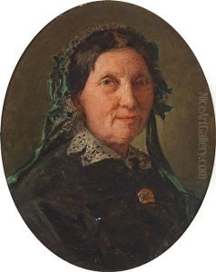 An Old Woman In A Lace Collar And With A Gold Brooch