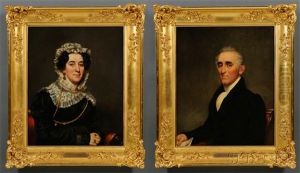 Portraits Of General Jonas Mapes And Elizabeth (tylee) Mapes (pair)