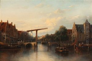 View Of The Zwanenburgwal As Seen From The Amstel, In The Background The Zuiderkerk In Amsterdam by Antonie Waldorp