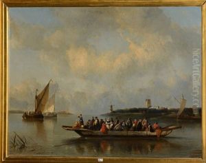 Bac Traversant Le Chenal En Hollande by Antonie Waldorp