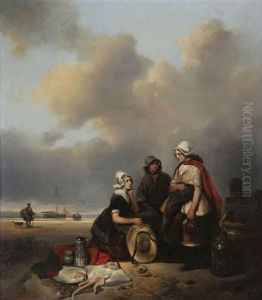 Famille De Pecheurs A La Plage