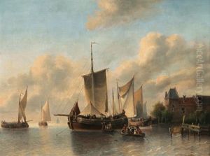 Ships In A Harbour by Antonie Waldorp