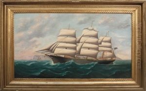 The American Clipper Ship "glory Of The Seas" Off The South Stack, Anglessey by Charles J. Waldron