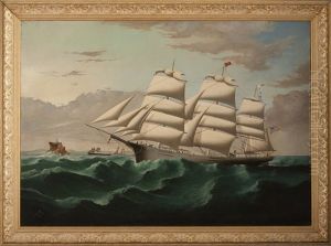 The American Clipper Ship Kendrick Fish Approaching Fastnet Rock