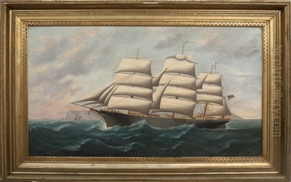The American Clipper Ship Glory Of The Seas Off The South Stack Anglessey - view 1