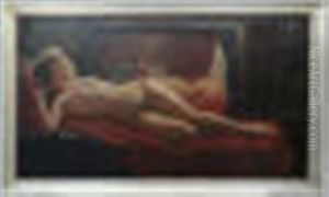 The Thorn ' With Reclining Nude With Mirror by Arthur George Walker