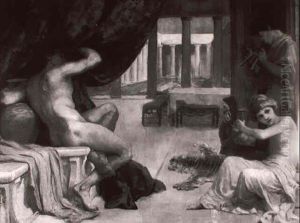 La Lecon De Musique Dans La Villa Romaine by Arthur George Walker