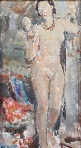 Interior With Standing Female Nude by Ethel, Dame Walker