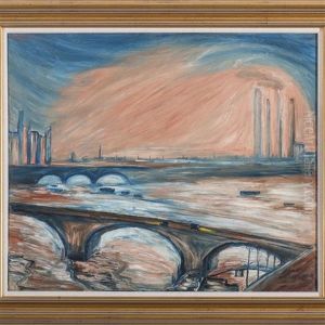 Dawn, Wandsworth Bridge, London by Ethel, Dame Walker