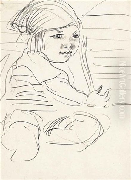 Young Child In Headscarf - view 1