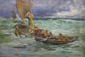 St. Columbia Leaving Ireland For Iona