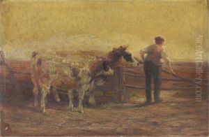 Farmer With Cattle by Horatio Walker