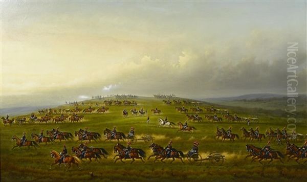 A Battery Of U.s. Artillery On Maneuvers - view 1