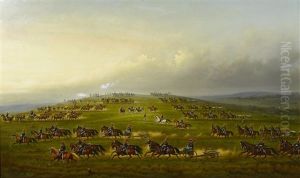 A Battery Of U.s. Artillery On Maneuvers by James Walker