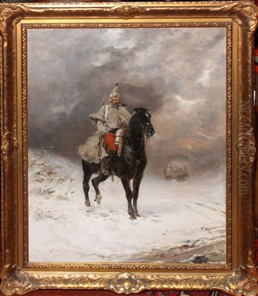 French Dragoon In The Snow - view 1