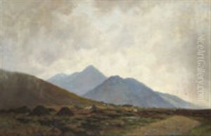 Mountain Landscape With Cottages Mountain Landscape With Cottages