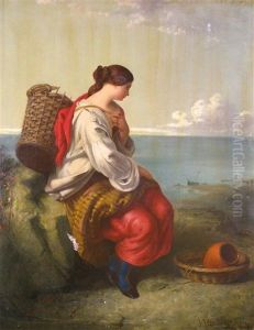 A Fishergirl On The Coast by John Eaton Walker