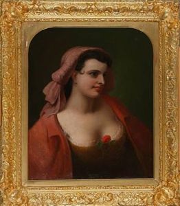 Portrait Of A Buxom Woman by John Eaton Walker