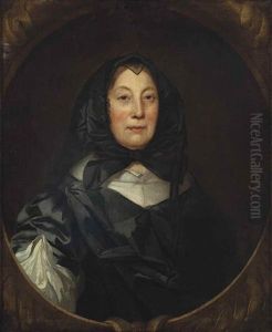 Portrait Of Elizabeth Cromwell, Half-length, In A Black Dress by Robert Walker