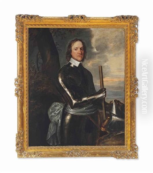 Portrait Of Oliver Cromwell (1599-1658), Three-quarter-length, In Armour, Holding A Baton - view 1