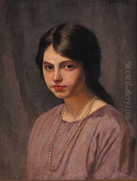 Portrait Of A Young Girl With String Of Pearls - view 1