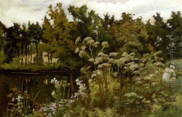 Lady In Shrubbery - view 1