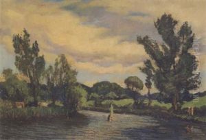Sailing Boat On River Lagan, Belfast by Thomas Bond Walker