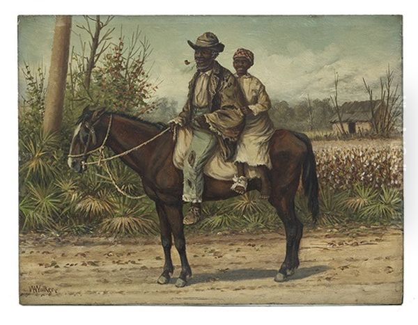 Man And Woman On A Horse - view 1