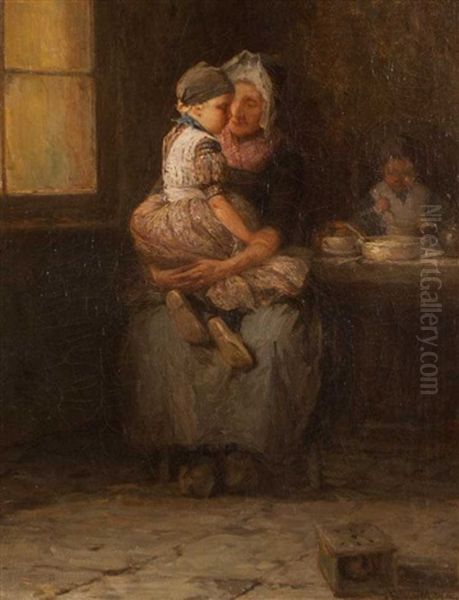 Mother And Children, An Interior Scene - view 1