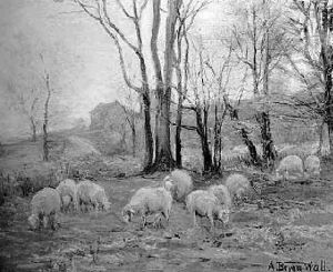 Sheep In Autumn Leaves