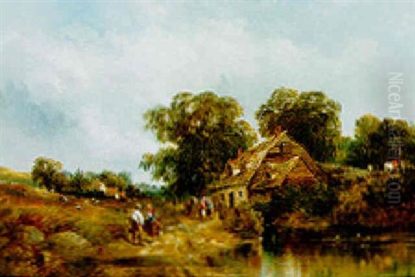 Figures Before A Village Pond - view 1