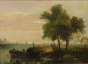 Hudson River Landscape With Fishermen Hudson River Landscape With Fishermen