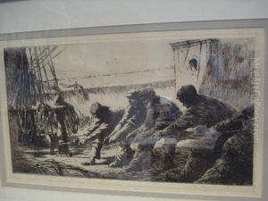 Sailors Hauling A Sheet by Arthur John Trevor Briscoe