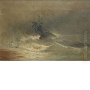 Ship In Stormy Waters by Franklin Briscoe