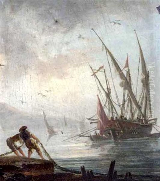 Pecheurs Ramassant Leurs Filets - view 1