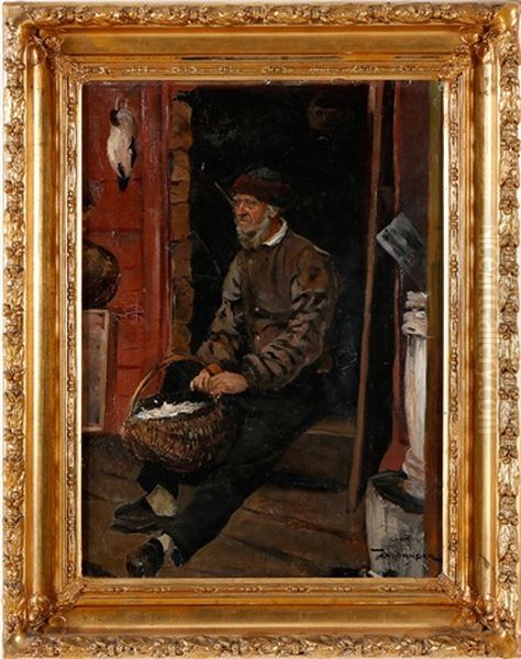 Portratt Av Aldre Man Pa Farstukvist - view 1