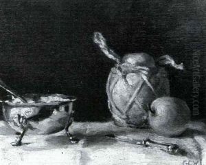 Still Life Of A Silver Tureen, A Yellow Jar And An Apple Still Life Of A Silver Tureen, A Yellow Jar And An Apple