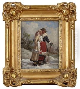 Vinterpromenad by Josef Wilhelm Wallander