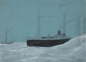 Trawler And Sail Boat by Alfred Wallis