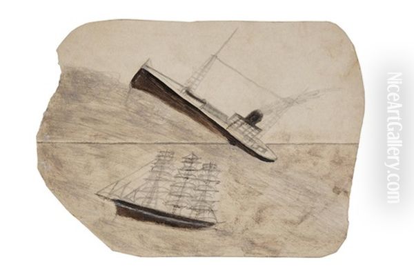 Steamship And Three-master - view 1