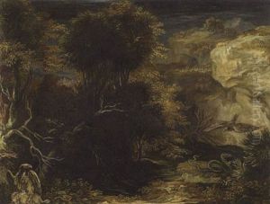 Bewaldete Berglandschaft by George Augustus Wallis