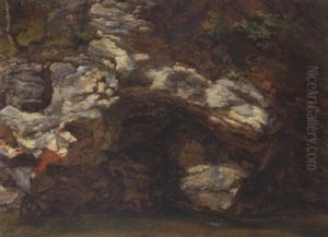 Study Of Rocks By A Stream by George Augustus Wallis