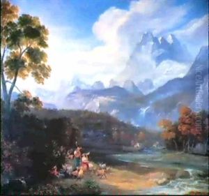 Klassische Schweizer Landschaft Mit Dem Mt. Blanc Im        Hintergrund